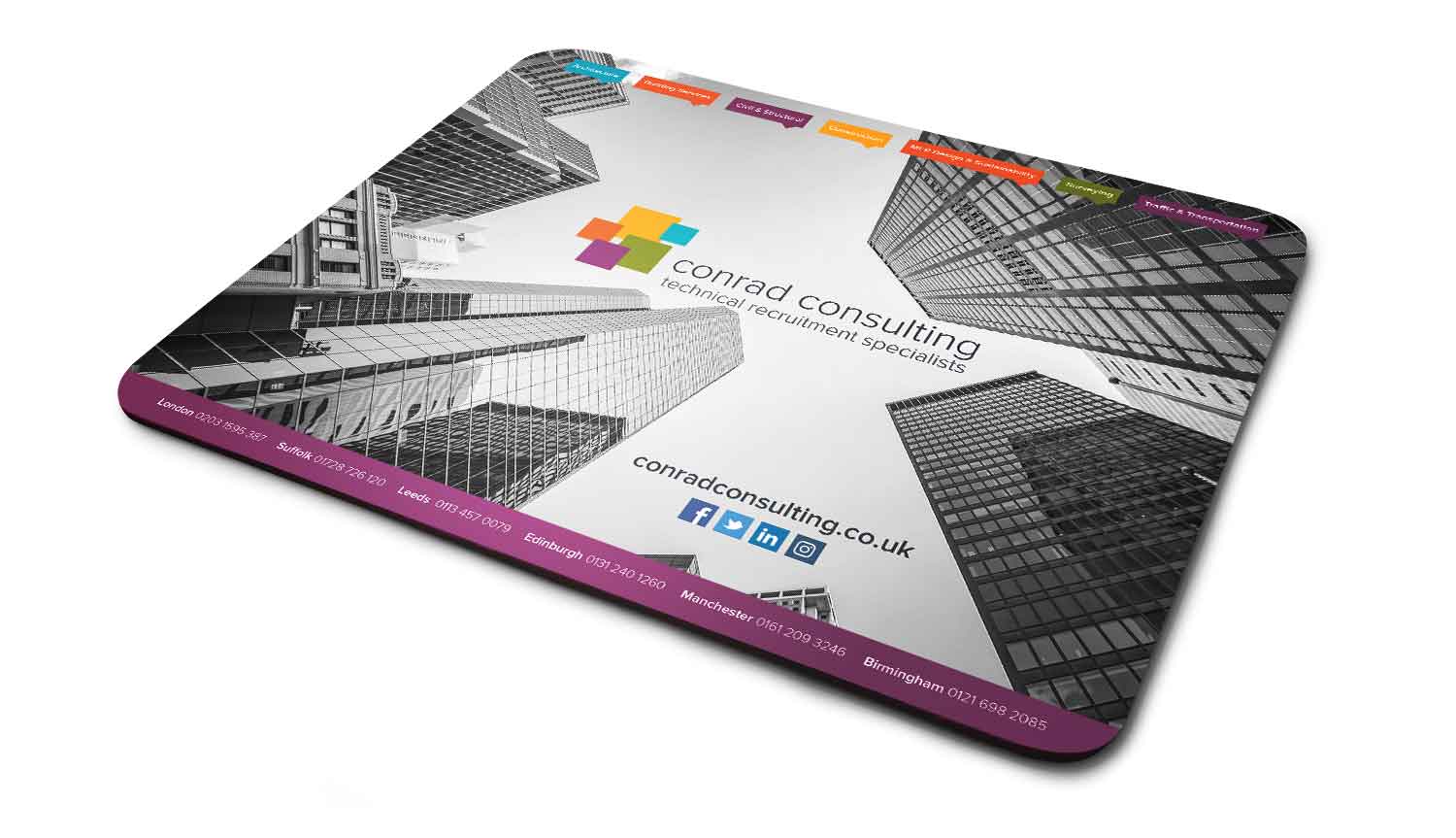 Conrad Consulting mouse pad design