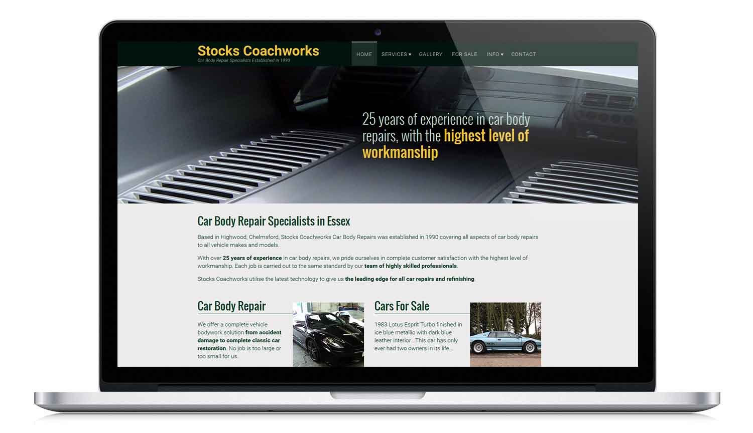 Stocks Coachworks responsive website design: www.stockscoachworks.co.uk