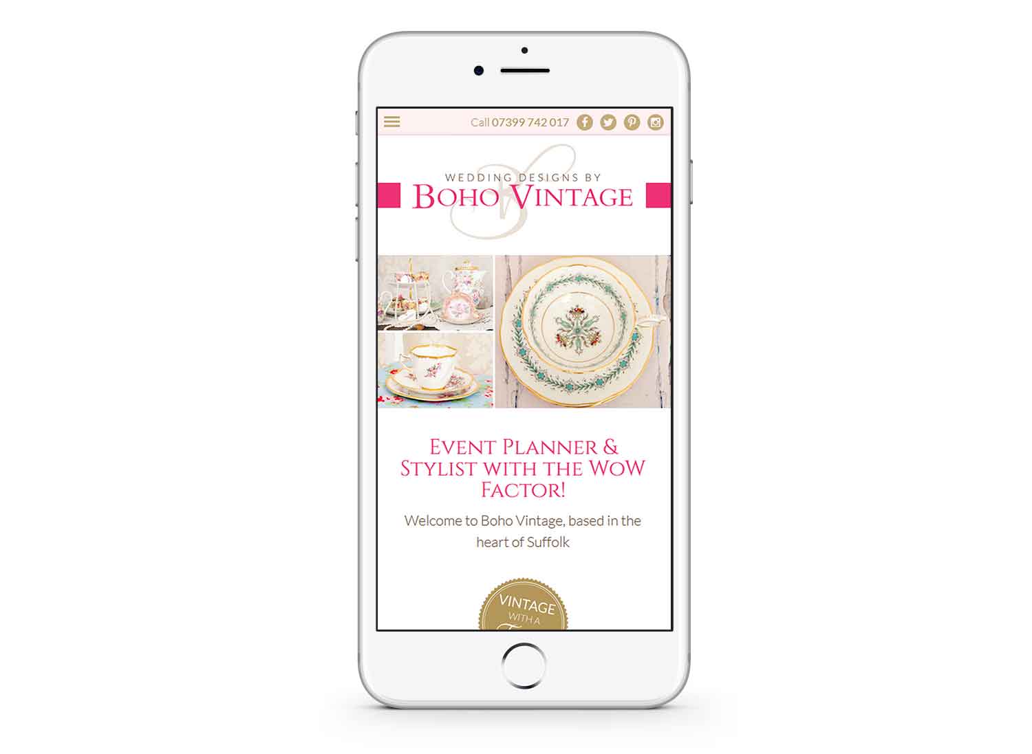 Boho Vintage website design: www.weddingdesignsbyboho.co.uk