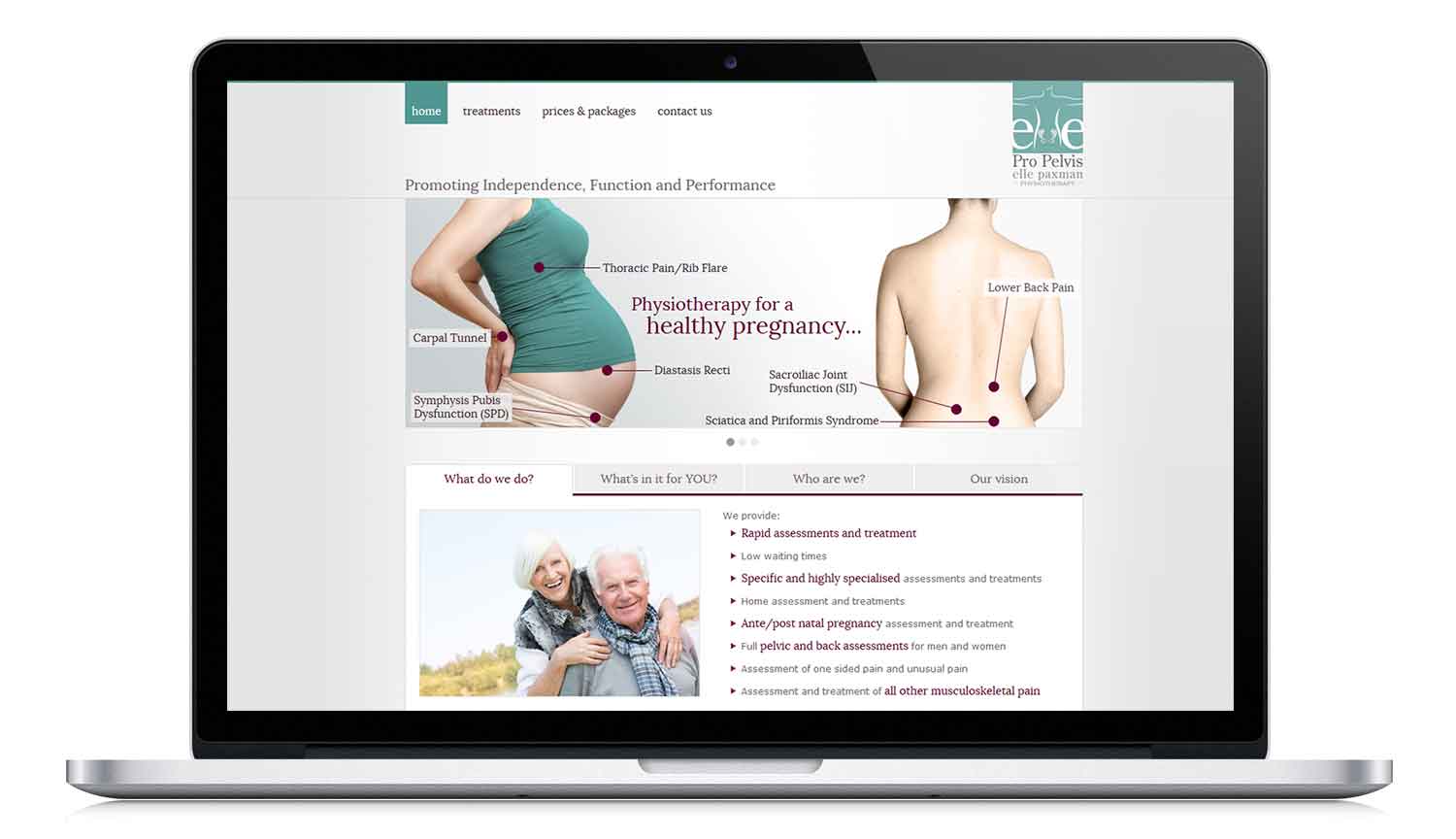 Pro Pelvis website design