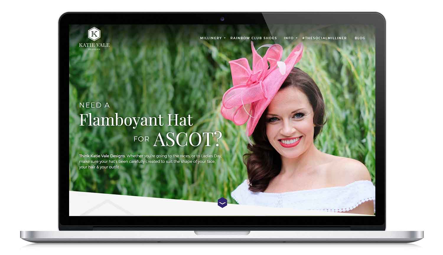 Bespoke website design for Katie Vale Designs