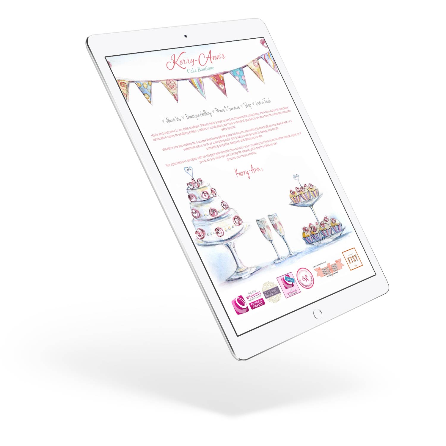 Kerry Ann's Cake Boutique responsive website design: www.kerryannscakeboutique.com