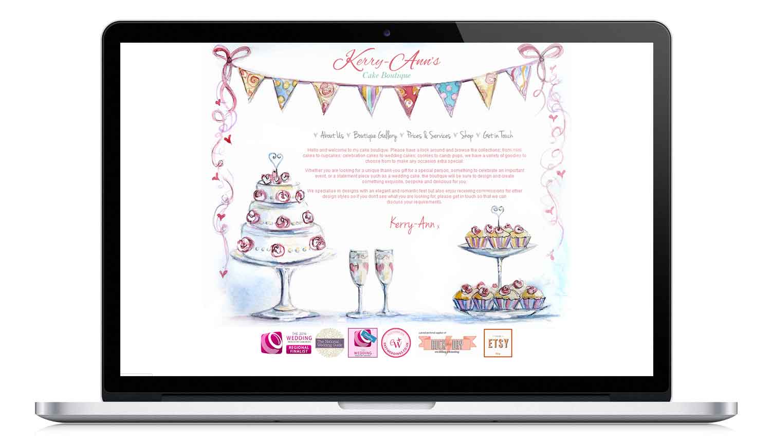 Kerry Ann's Cake Boutique responsive website design: www.kerryannscakeboutique.com