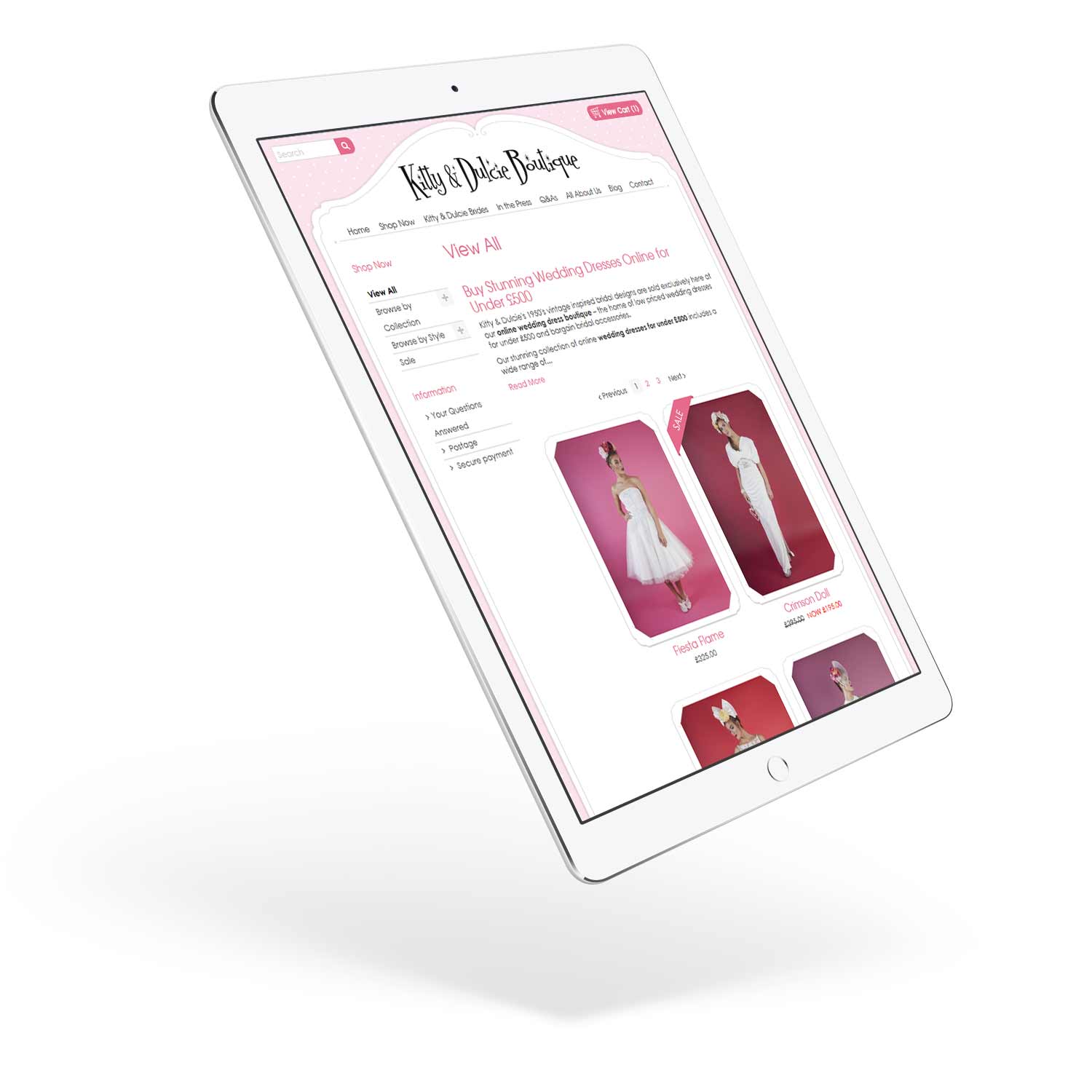 Kitty & Dulcie responsive website design: www.kittyanddulcie.com