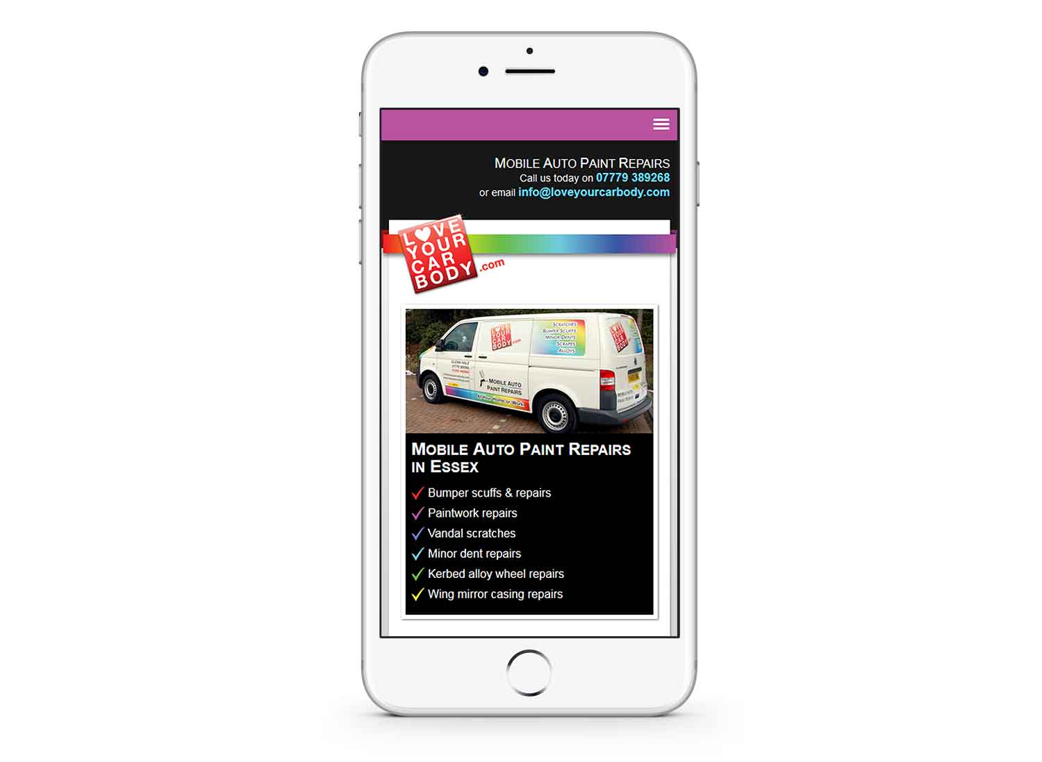 LoveYourCarBody.com responsive wesbite design: www.loveyourcarbody.com
