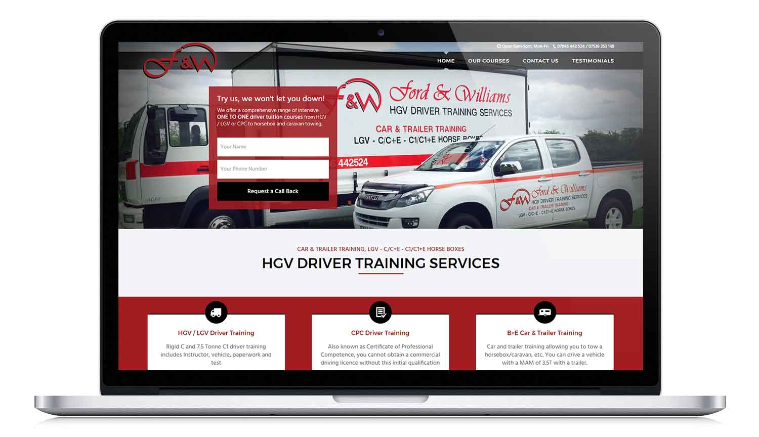 Website design for Ford and Williams