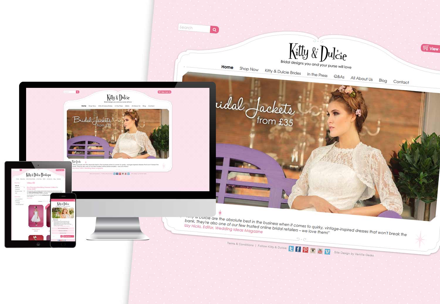 Kitty & Dulcie responsive website design: www.kittyanddulcie.com