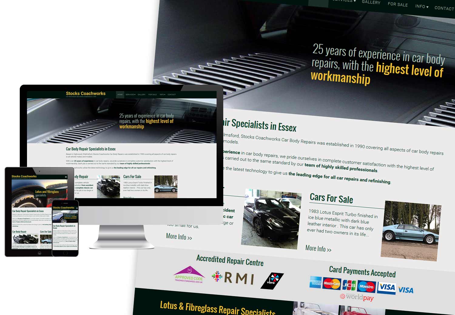 Stocks Coachworks responsive website design: www.stockscoachworks.co.uk