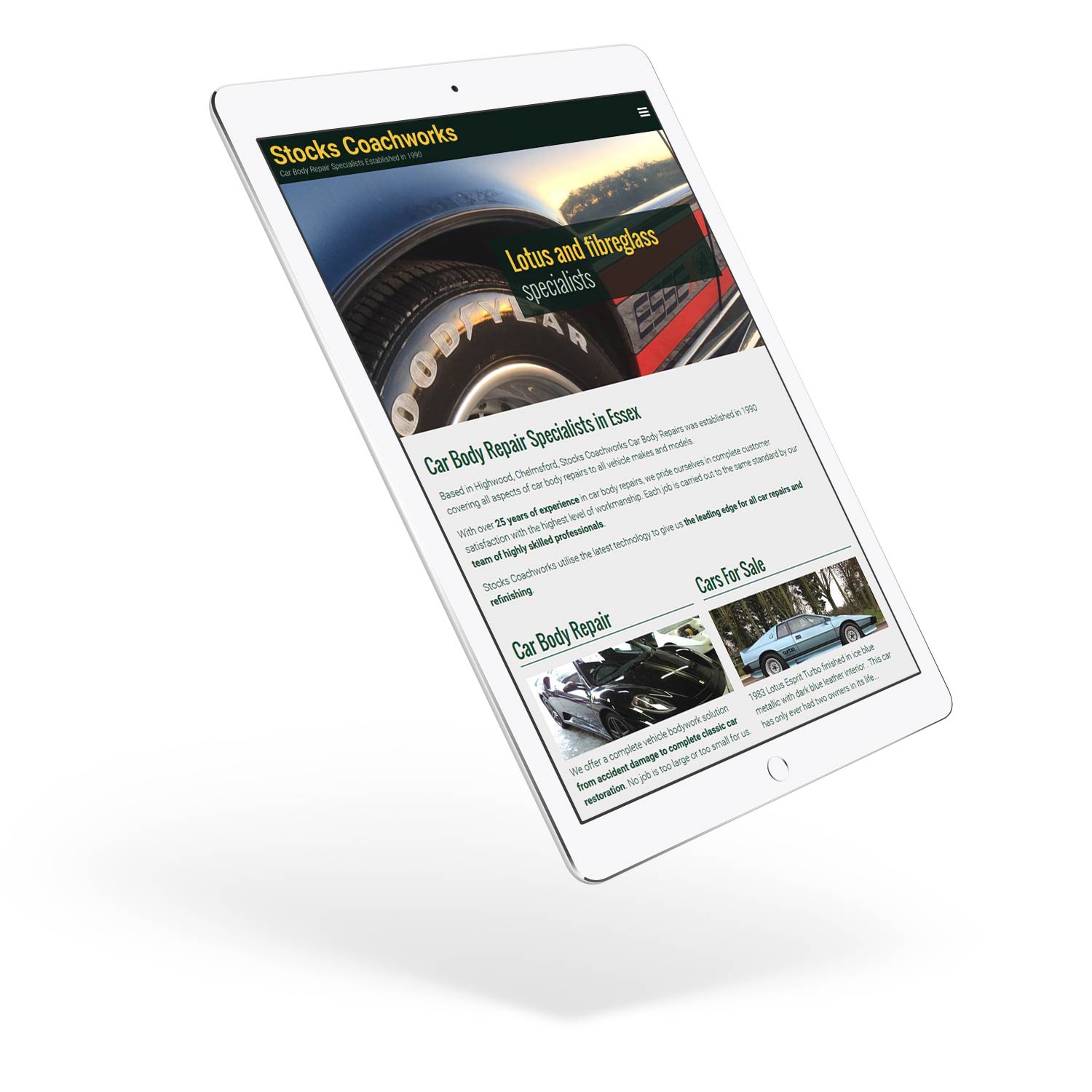 Stocks Coachworks responsive website design: www.stockscoachworks.co.uk