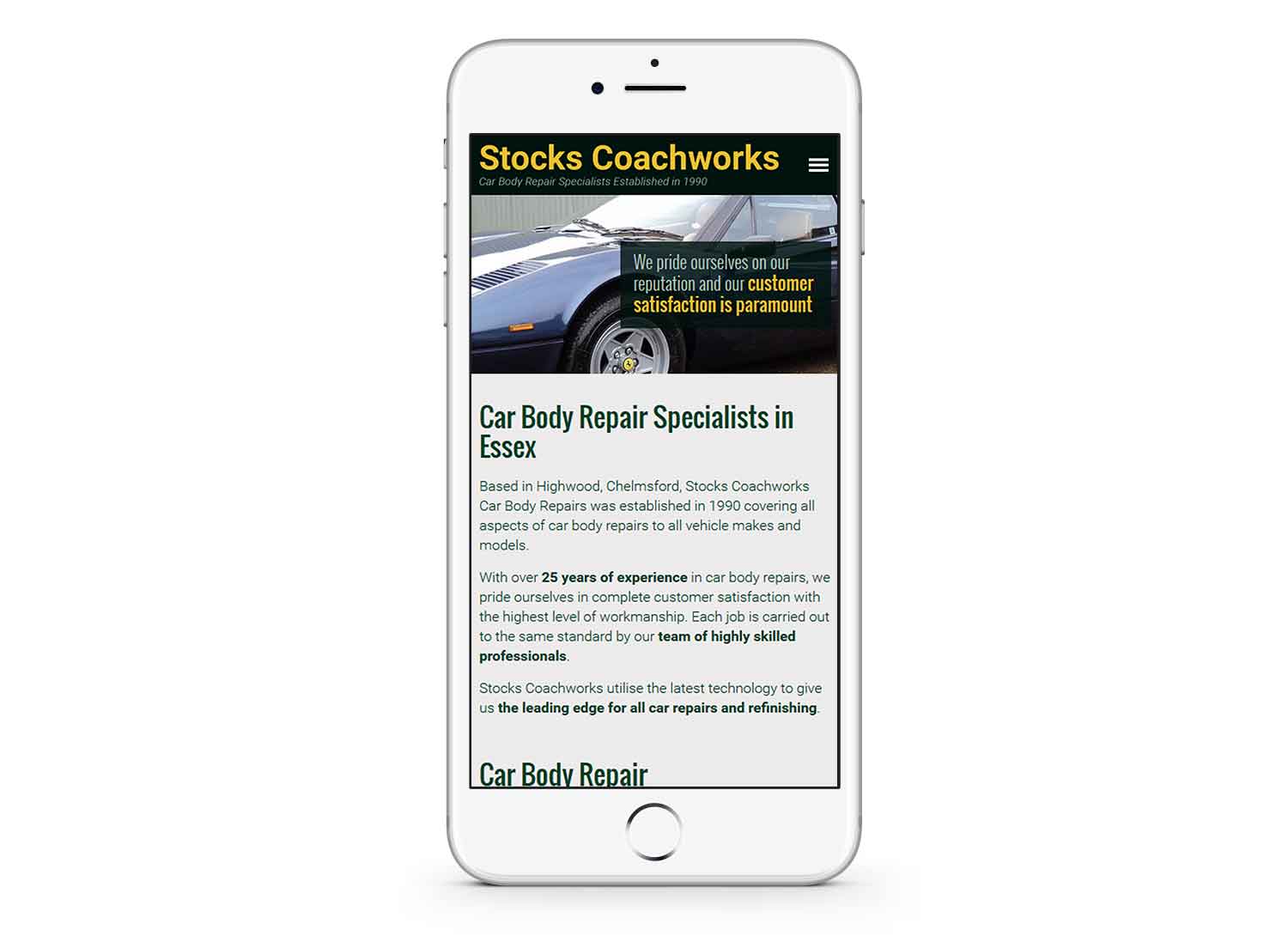 Stocks Coachworks responsive website design: www.stockscoachworks.co.uk