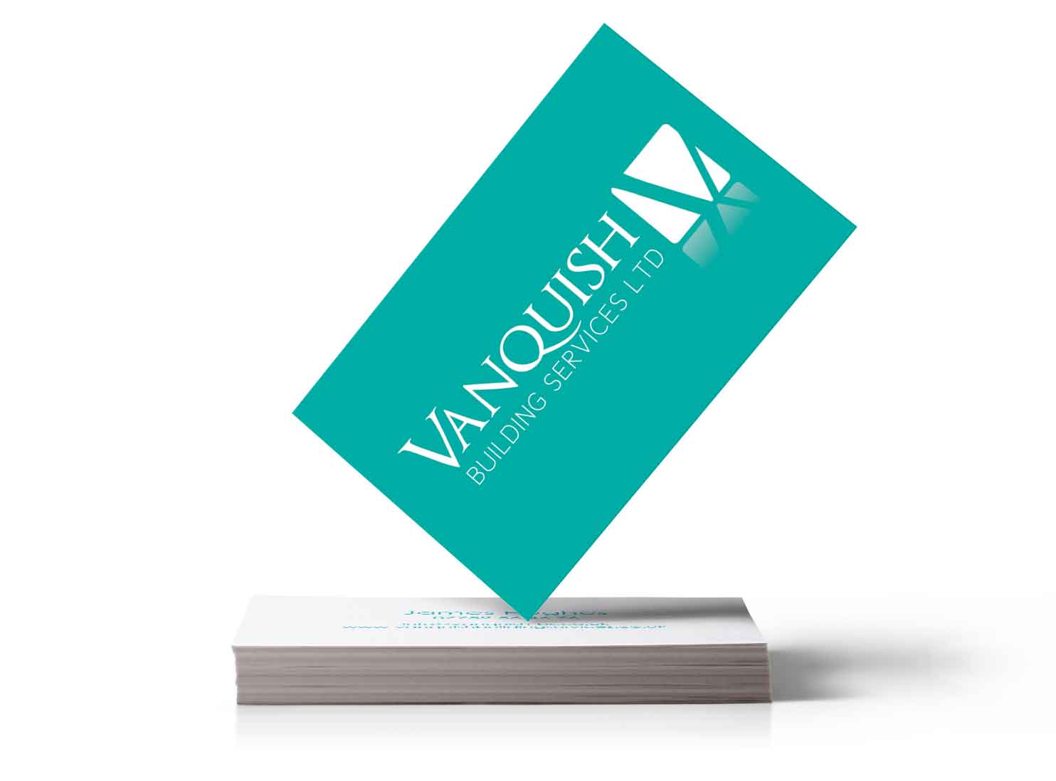 Vanquish Building Services business card design